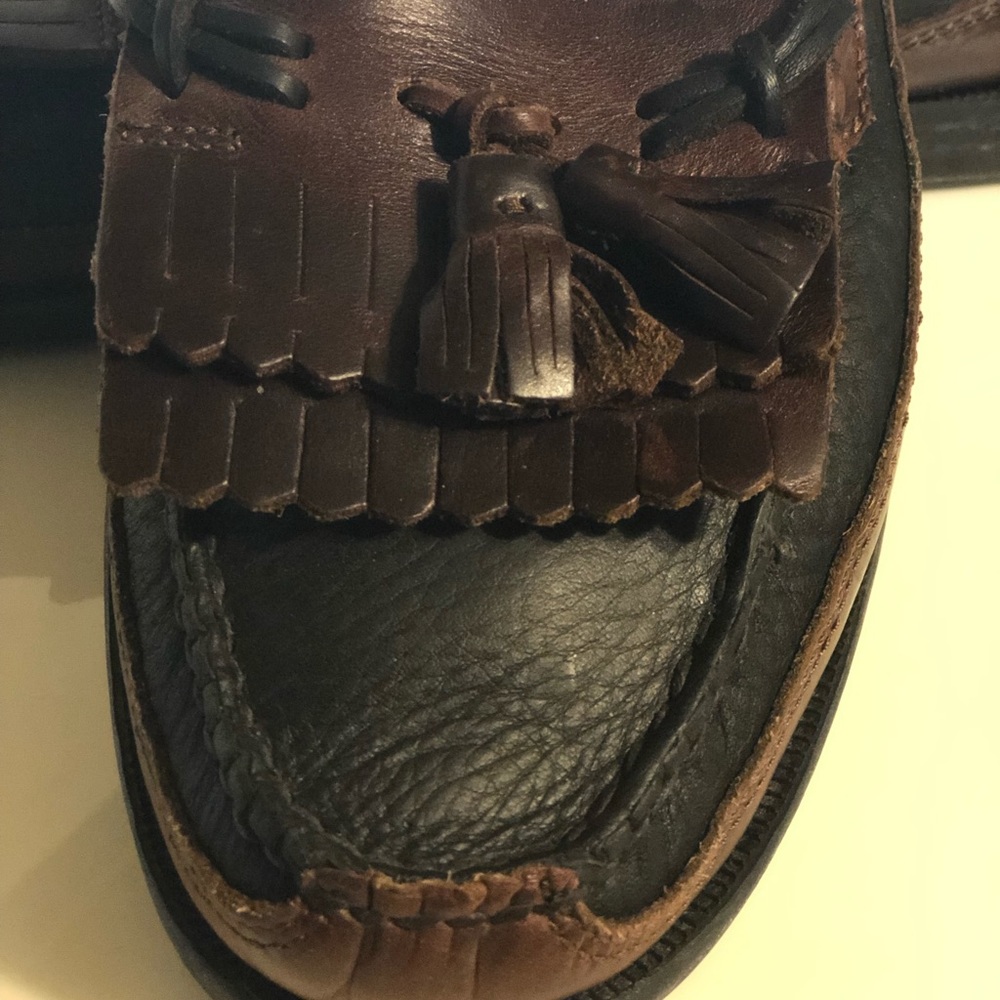Sperry leather tasseled loafers two toned sz 9.5
